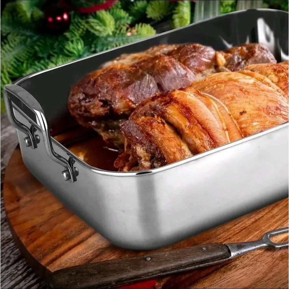 NutriChef Stainless Steel Roasting Pan 14